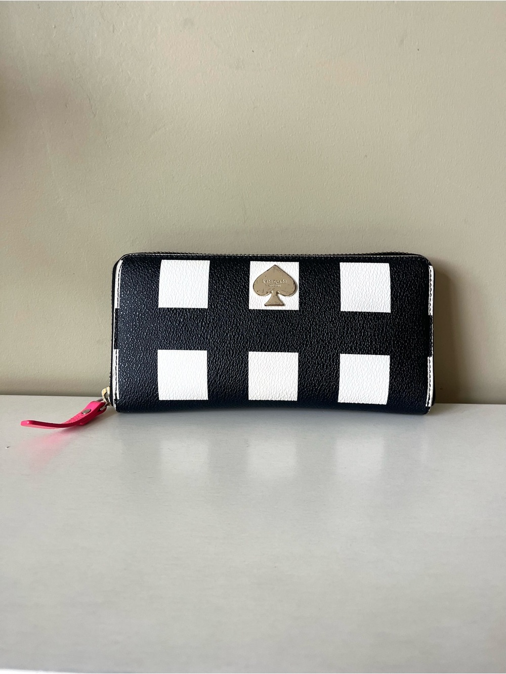 Kate Spade Checker Place Black and White Lacey Wallet Vintage